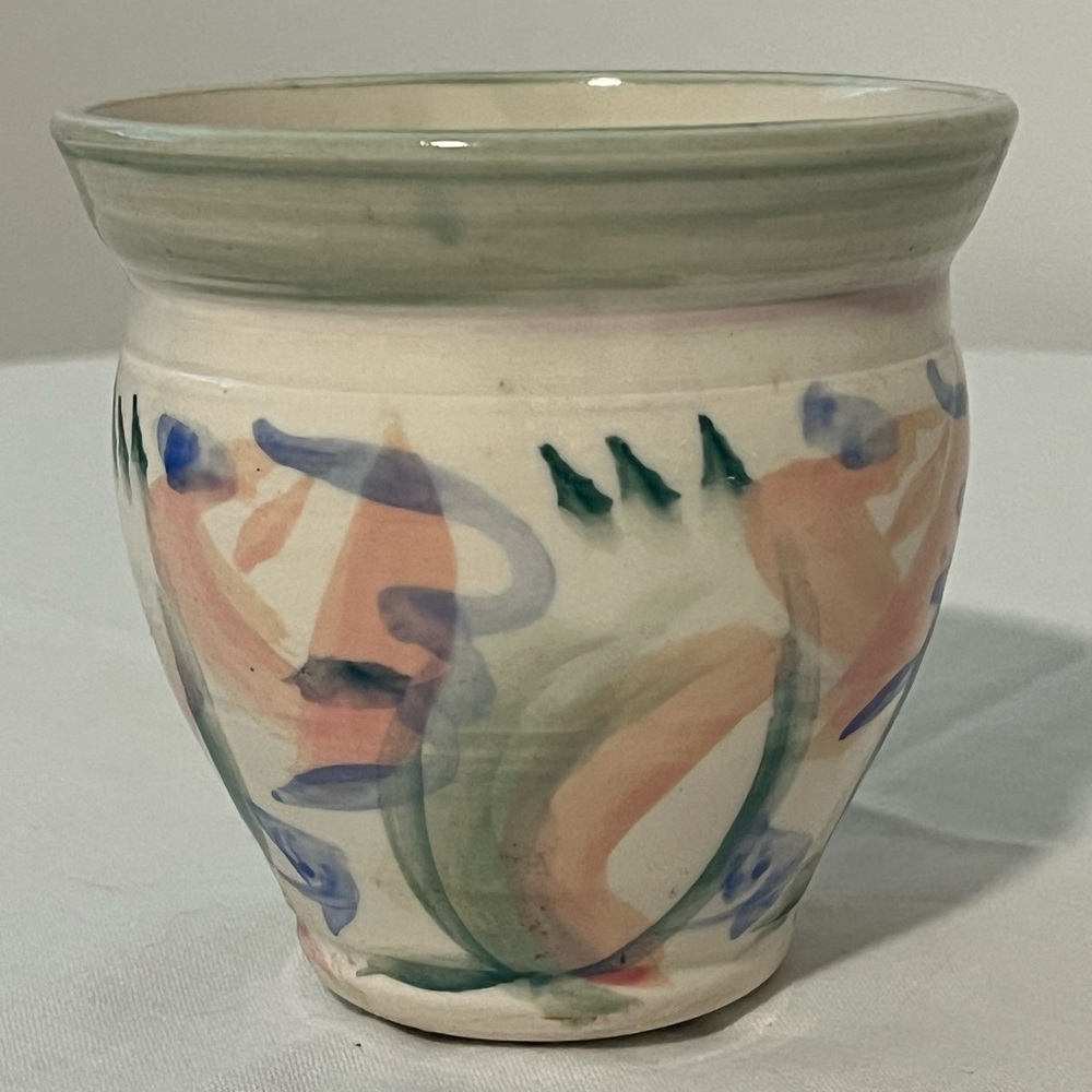Small Vintage Handmade Pottery Pot Signed - Picture 2 of 9